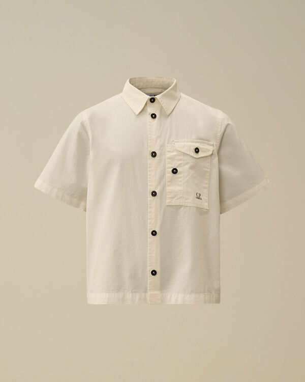 C.p. Company U16 Tela Parachute Short Sleeve Shirt GAUZE WHITE