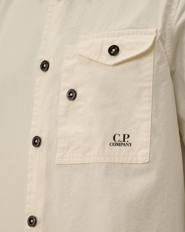 C.p. Company U16 Tela Parachute Short Sleeve Shirt GAUZE WHITE