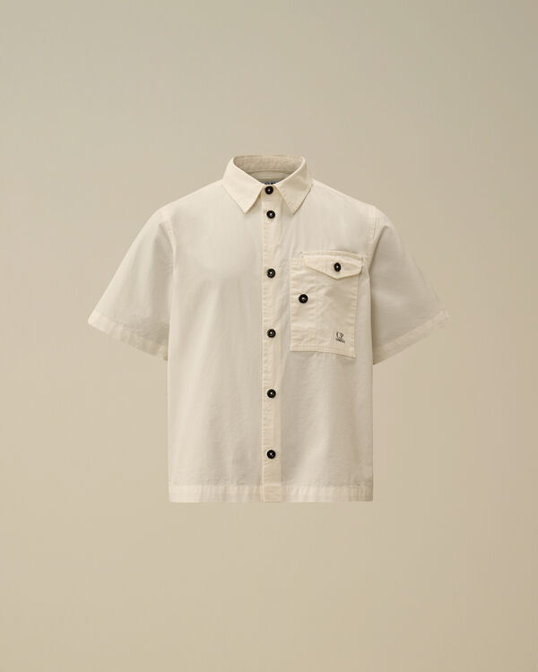 C.p. Company U16 Tela Parachute Short Sleeve Shirt GAUZE WHITE