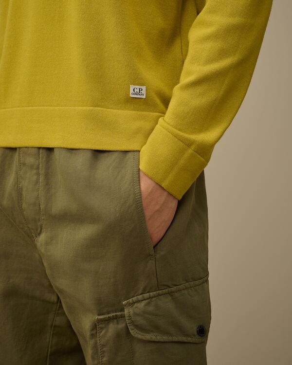 C.p. Company Vanisè Cotton Nylon Crewneck Logo Knit CRESS GREEN - YELLOW