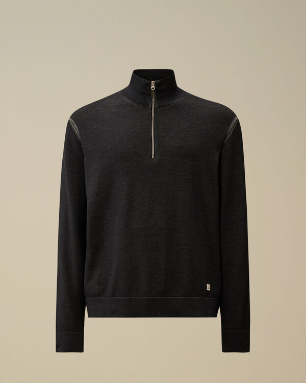 c.p. company Vanisè Cotton Nylon Half Zip Knit TOTAL ECLIPSE - BLUE