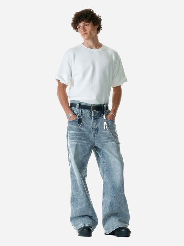 C2h4 008 - “Profile” Volume Double Waist Jeans Blue Haze