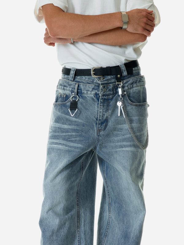 C2h4 008 - “Profile” Volume Double Waist Jeans Blue Haze