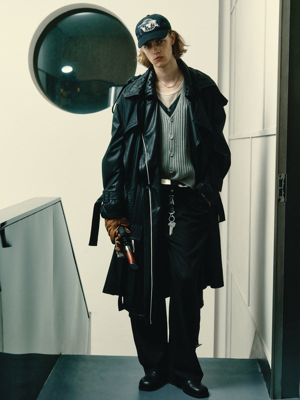 C2h4 010 - Disarray Layered Trench Coat Vanward Black