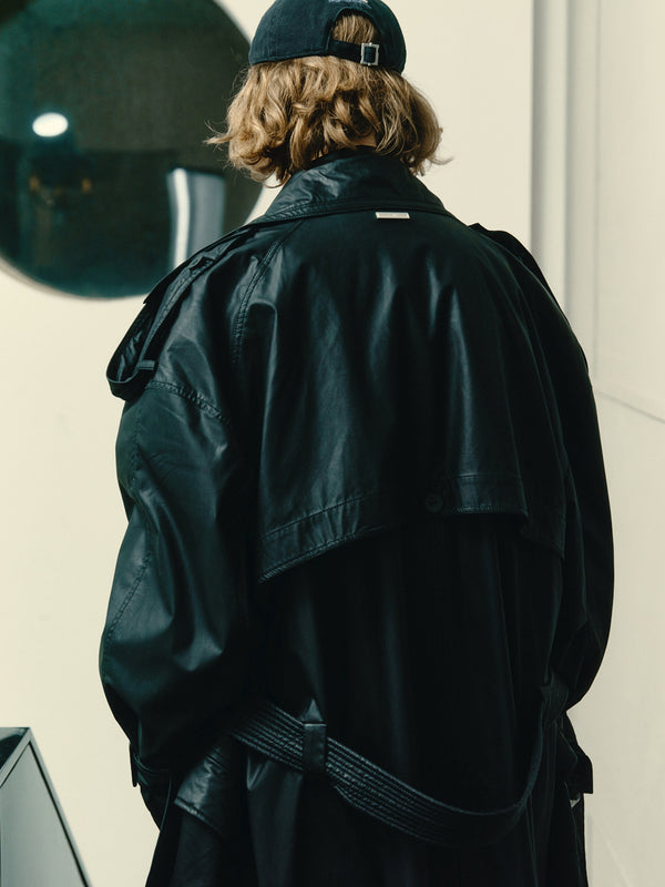 C2h4 010 - Disarray Layered Trench Coat Vanward Black