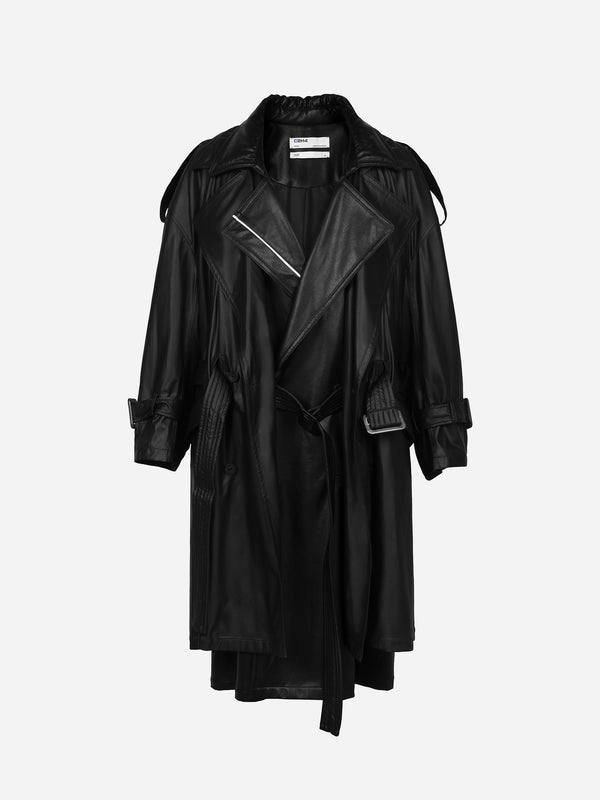 c2h4 010 - Disarray Layered Trench Coat Vanward Black