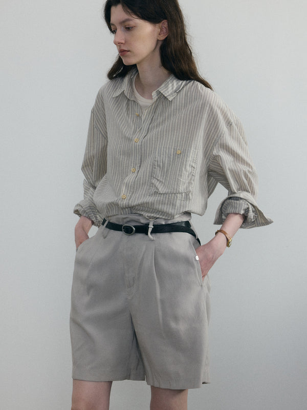 C2h4 011 - Vrille Fold-over Tailored Shorts Dark Gray