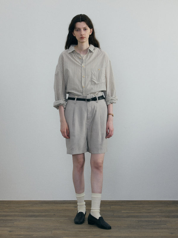 C2h4 011 - Vrille Fold-over Tailored Shorts Dark Gray
