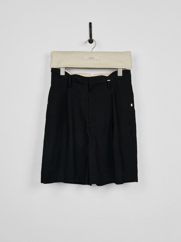 C2h4 011 - Vrille Fold-over Tailored Shorts Dark Gray