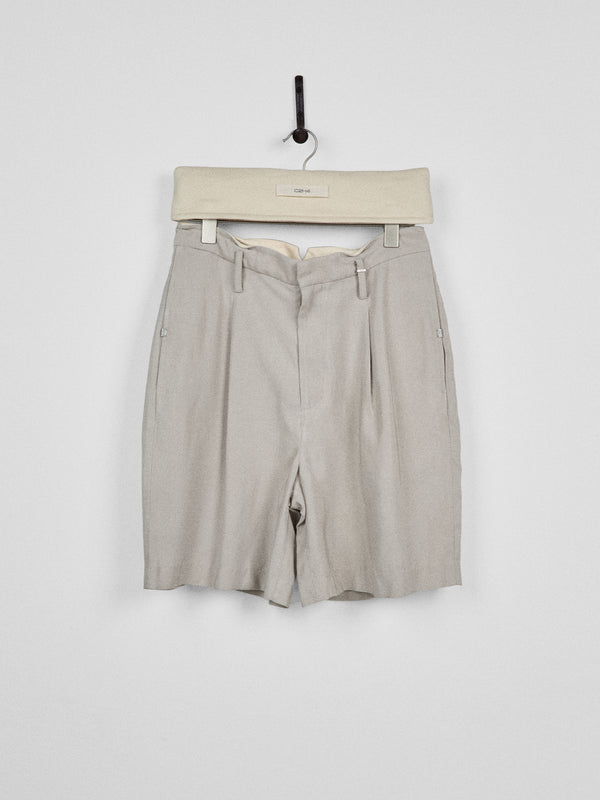 c2h4 011 - Vrille Fold-over Tailored Shorts Dark Gray