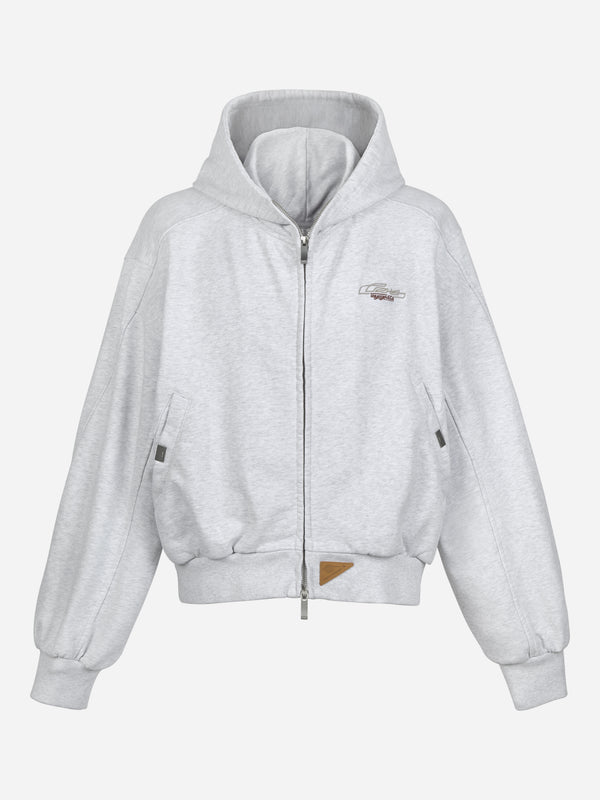 c2h4 010 - Aviation Zip-up Hoodie Oat Gray