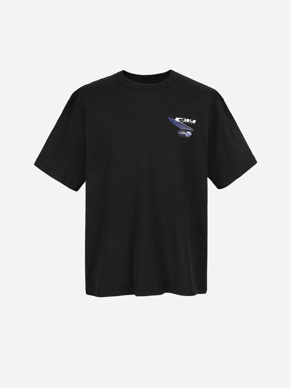 c2h4 010 - C2H4 Airline T-shirt Faded Black
