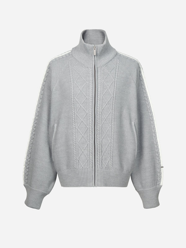 c2h4 010 - Fair Isle Knit Track Jacket Mildness Gray