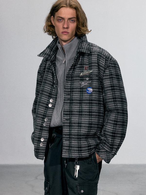 C2h4 010 - Gridlines Puffer Shirt Dark Gray