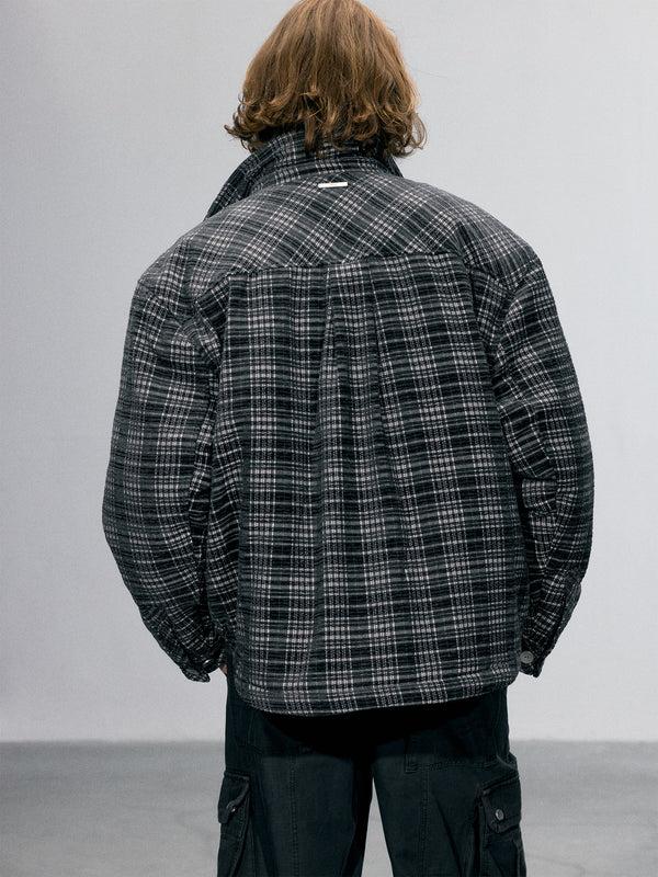 C2h4 010 - Gridlines Puffer Shirt Dark Gray