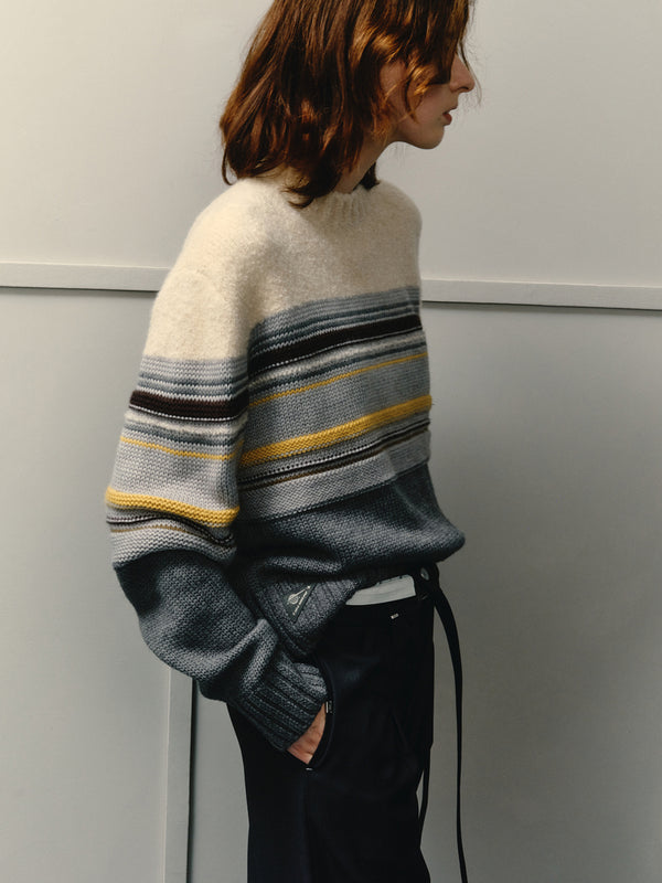 C2h4 010 - Louver Knit Sweater Gray