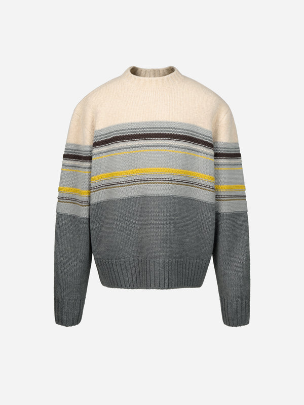 c2h4 010 - Louver Knit Sweater Gray