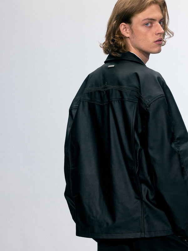 C2h4 010 - Texas Leather Jacket Brush Black