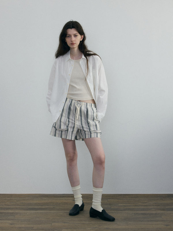 C2h4 011 - Surry Hill Pyjama Shorts Cream/Gray