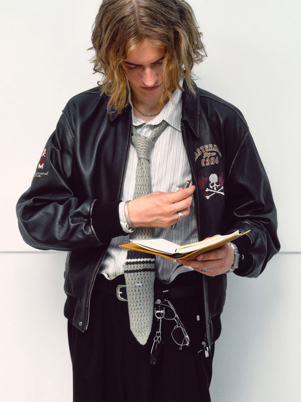 C2h4 C2H4 X Mastermind JAPAN Vol.3 Lambskin Leather Jacket Faded Black