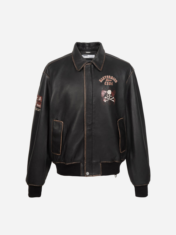 c2h4 C2H4 x Mastermind JAPAN Vol.3 Lambskin Leather Jacket Faded Black