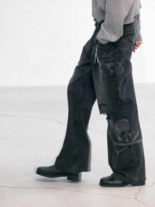 C2h4 C2H4 X Mastermind JAPAN Vol.3 Totem Laser Jeans Faded Black