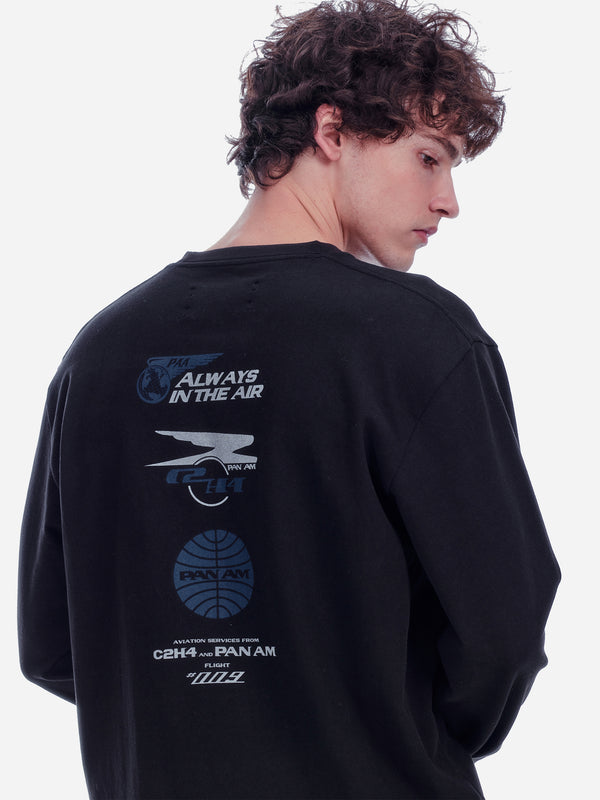 C2h4 Pan Am® × C2H4® Badge Longsleeves Charcoal Black