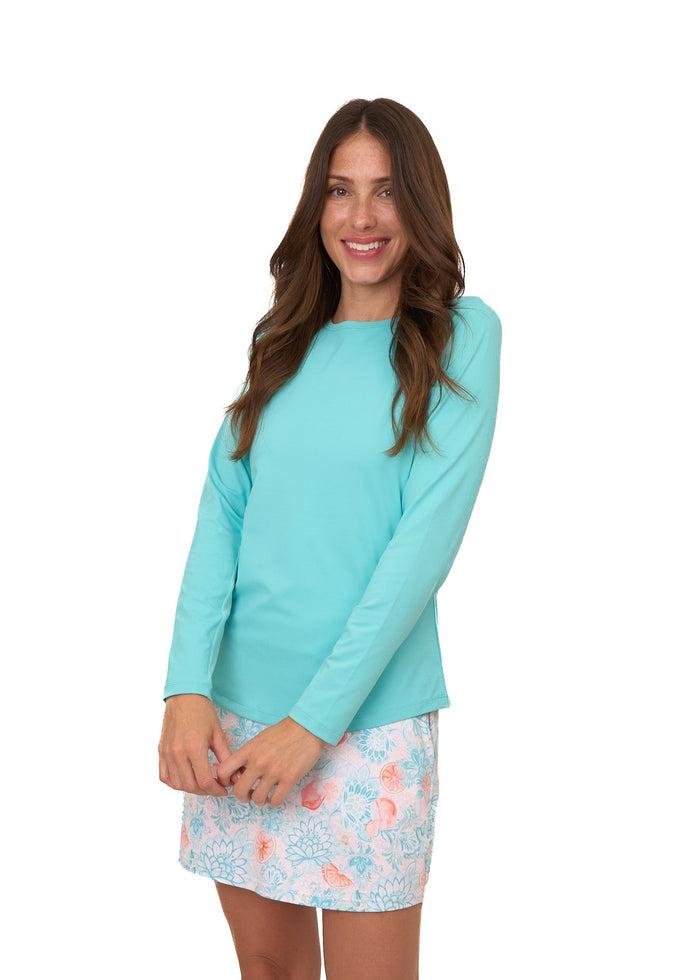 Cabana Life Aqua Long Sleeve Performance Top