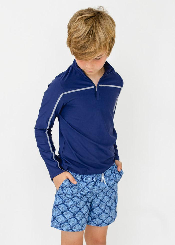 Cabana Life Boys Navy Sport Zip Top
