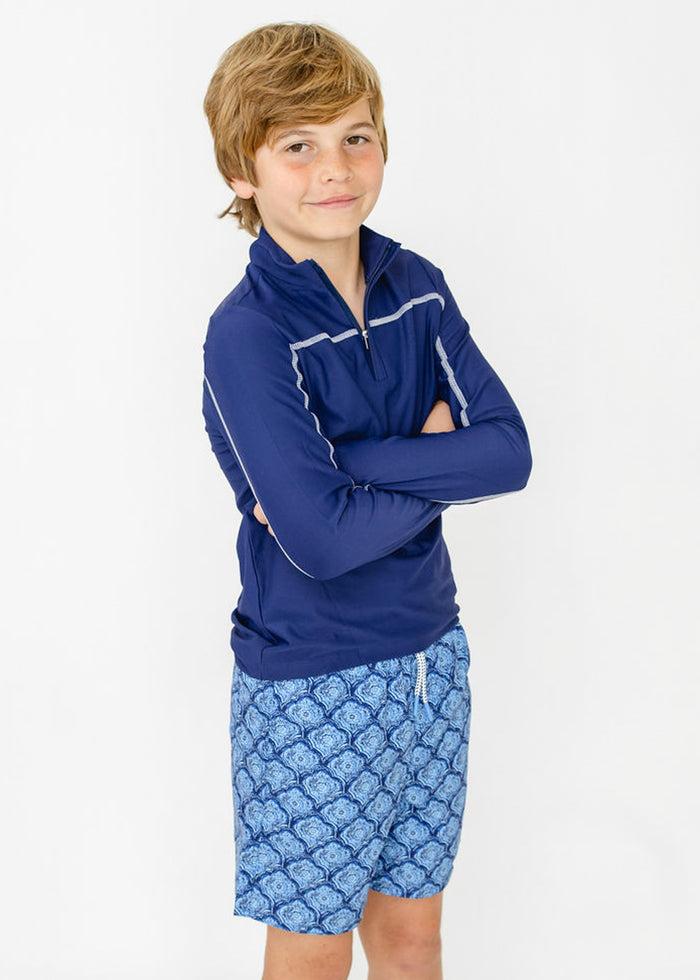 Cabana Life Boys Navy Sport Zip Top