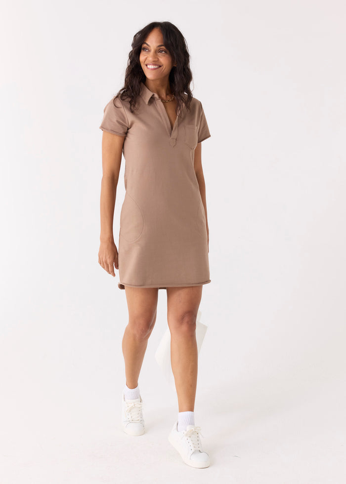 Cabana Life Mocha Cotton Polo Dress
