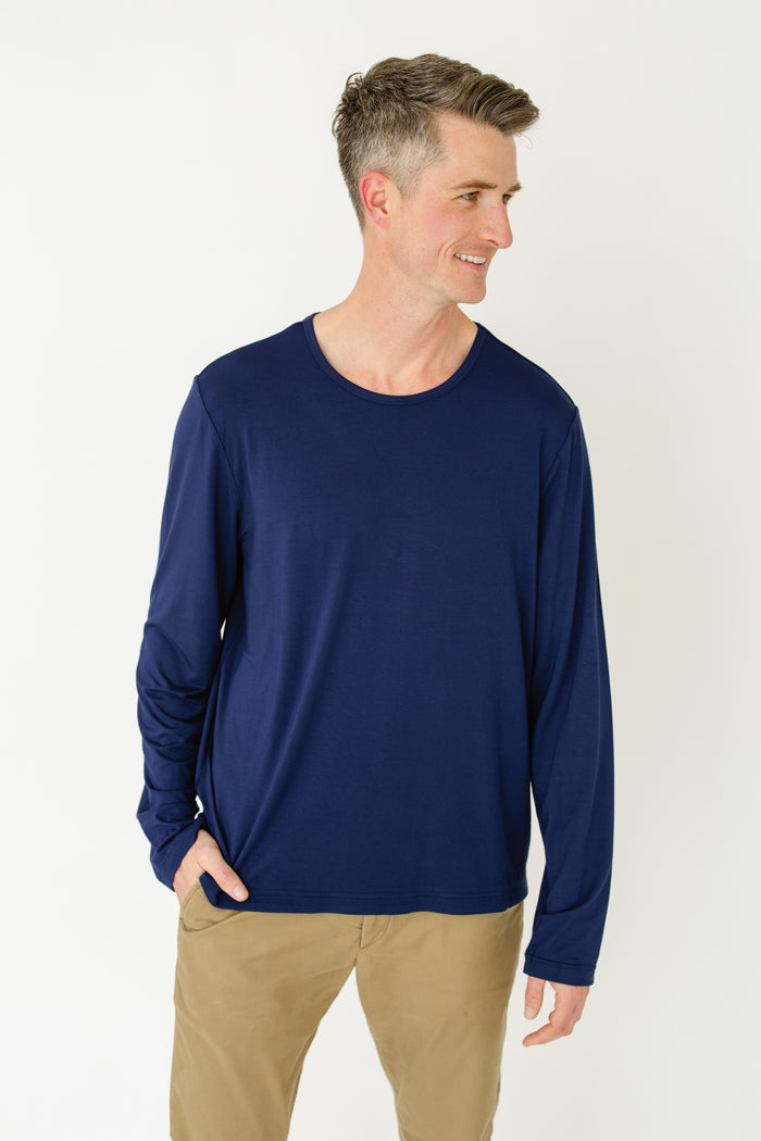 Cabana Life Navy Bamboo Long Sleeve Sun Shirt