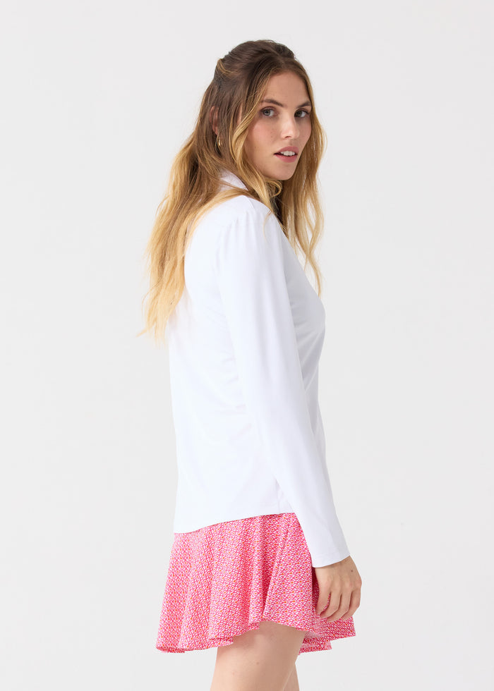 Cabana Life White 1/4 Zip Sport Top