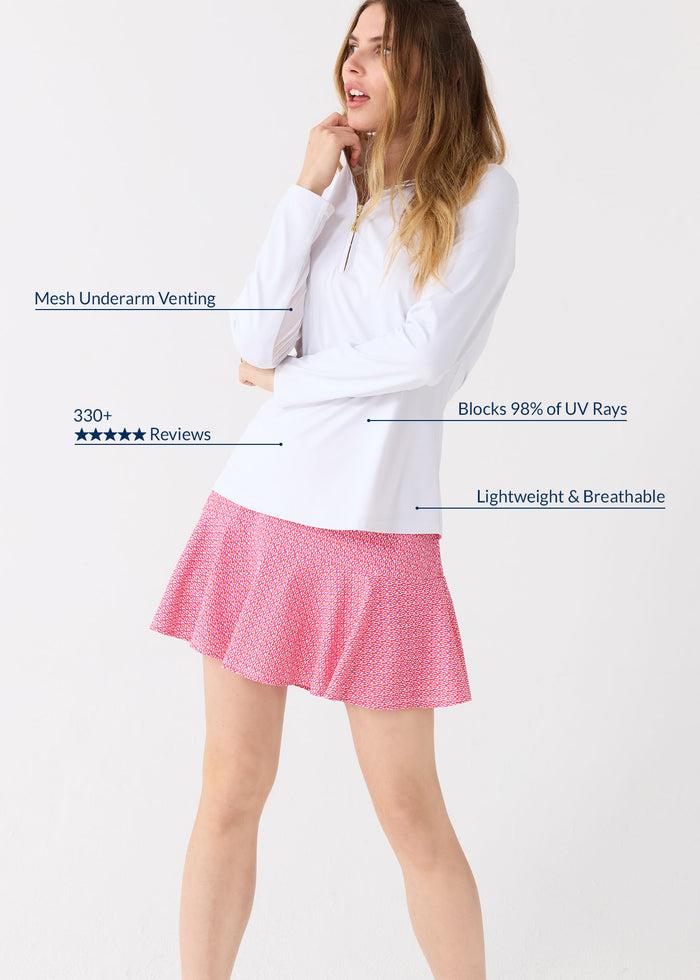 Cabana Life White 1/4 Zip Sport Top