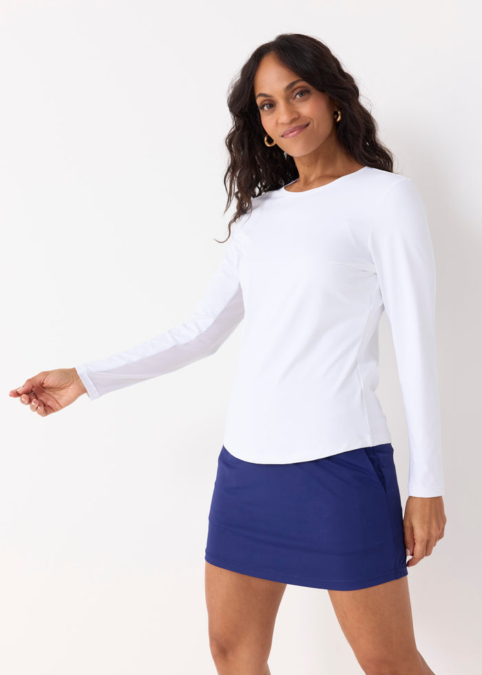 Cabana Life White Long Sleeve Performance Top