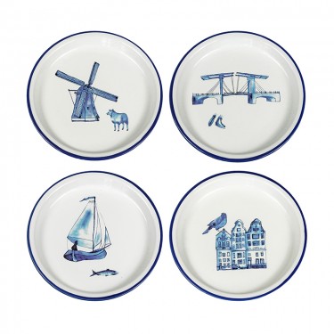 cabanaz Small Plate-set4-Dutch Blue