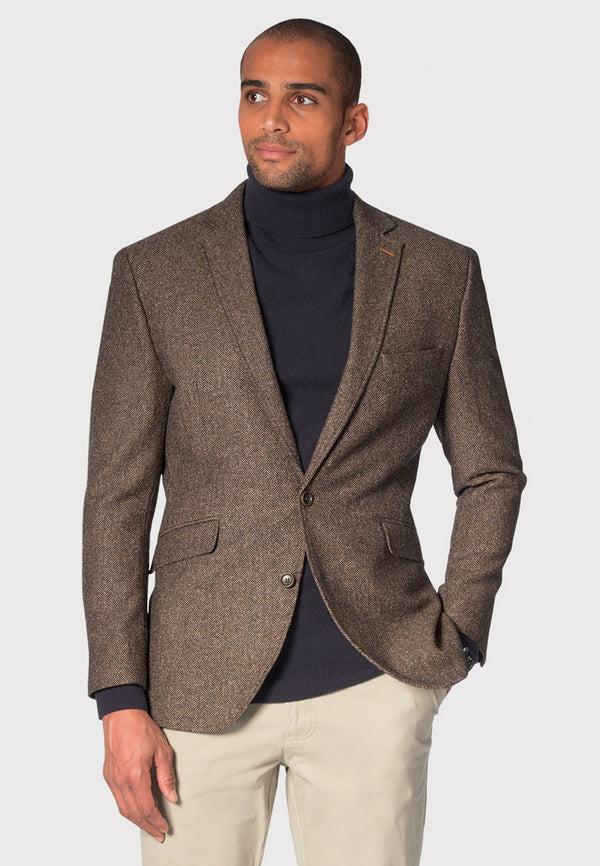 cabano Brook Taverner Hooke Herringbone Jacket B K Mid Brown