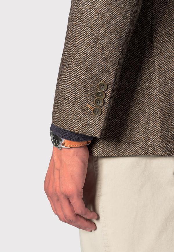 Cabano Brook Taverner Hooke Herringbone Jacket B K Mid Brown