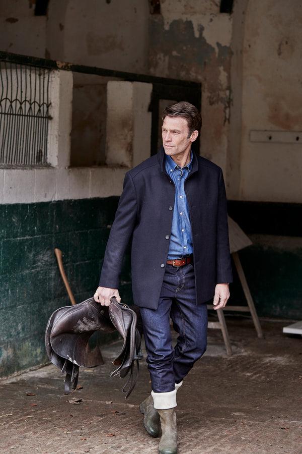 Cabano Brook Taverner Acer Wool Car Coat R Navy