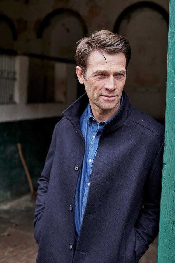 cabano Brook Taverner Acer Wool Car Coat R Navy