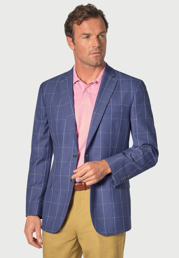 cabano Brook Taverner Lamb Check Sportscoat R Blue