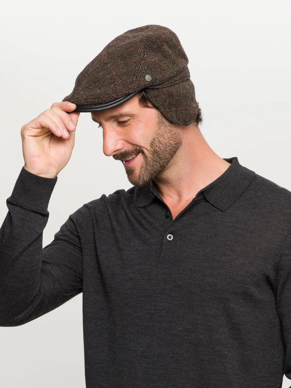 Cabano Bugatti Herringbone Cap Mb R Brown
