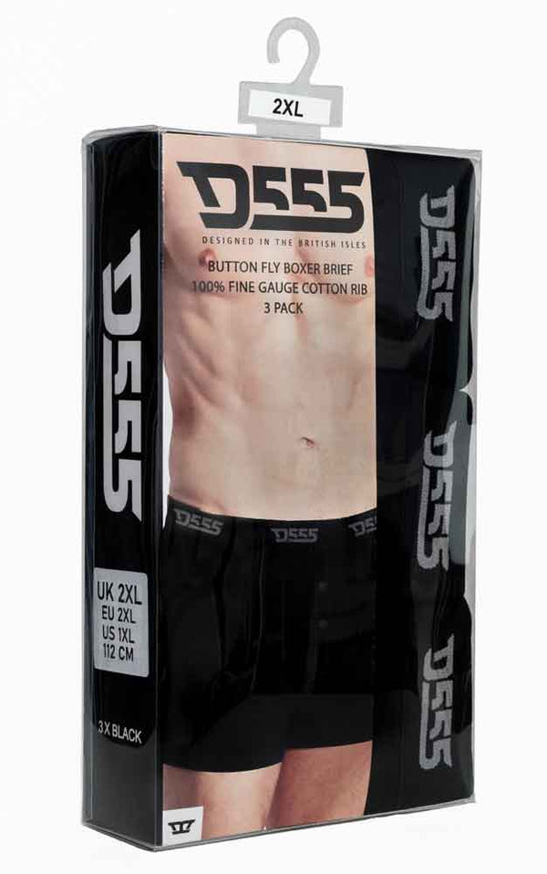 Cabano D555 Driver2 3 Pack Boxer Shorts K Black