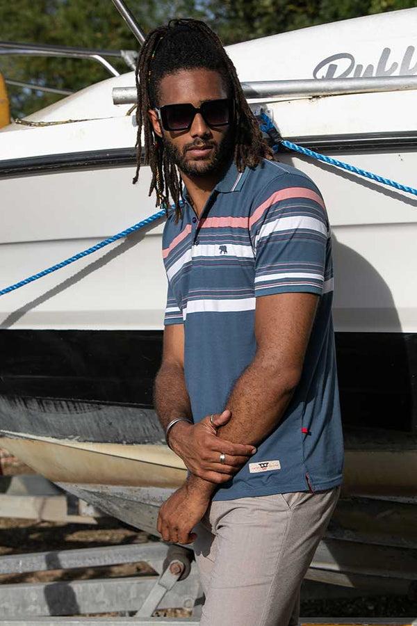 Cabano D555 Easton Pique Polo B K Mid Blue