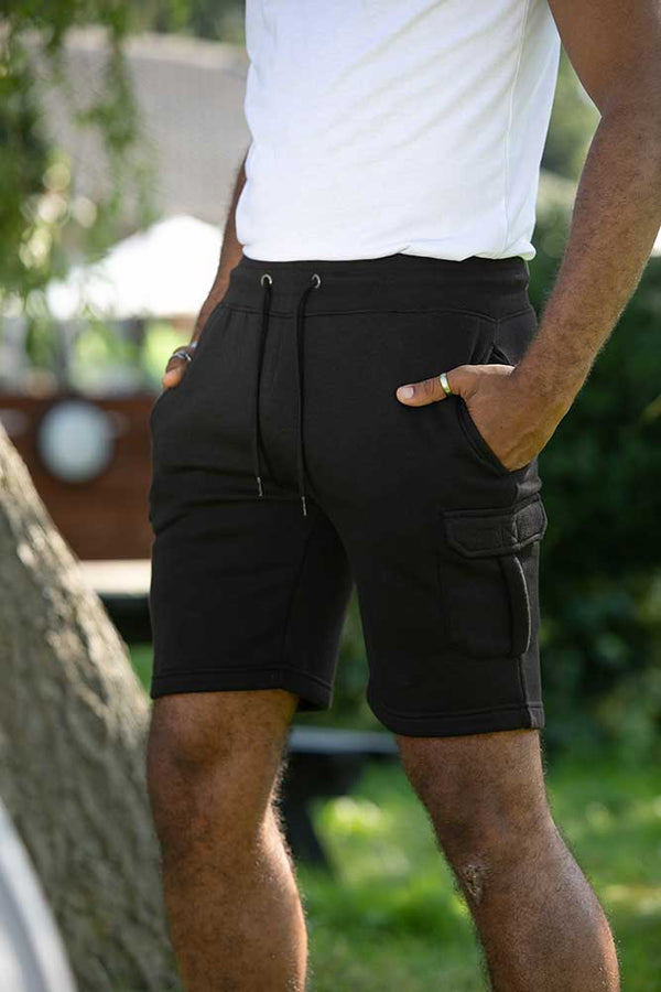 Cabano D555 Fleece Cargo Shorts Cyrus2 R Black
