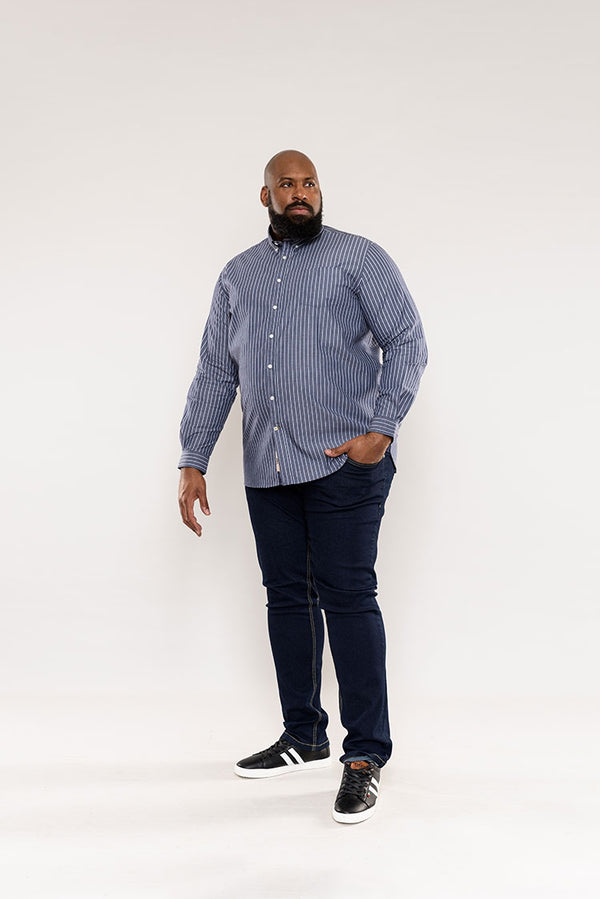 Cabano D555 Frankston Striped Shirt K Grey