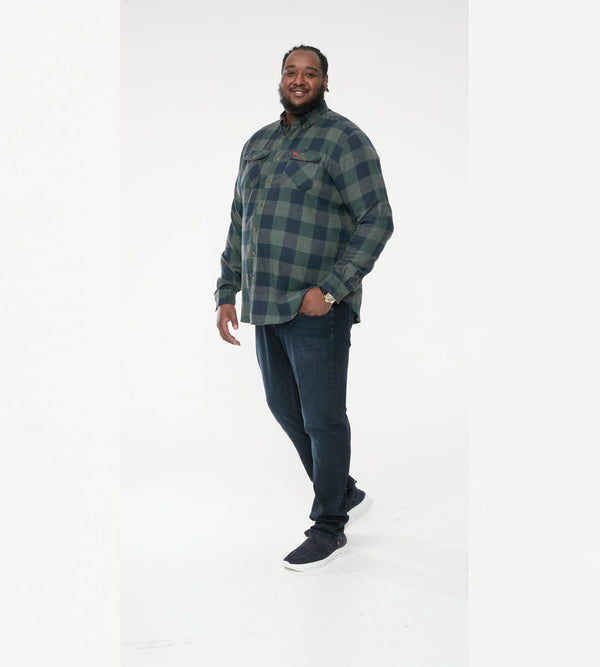 Cabano D555 Garfield Check Shirt G K Dark Green