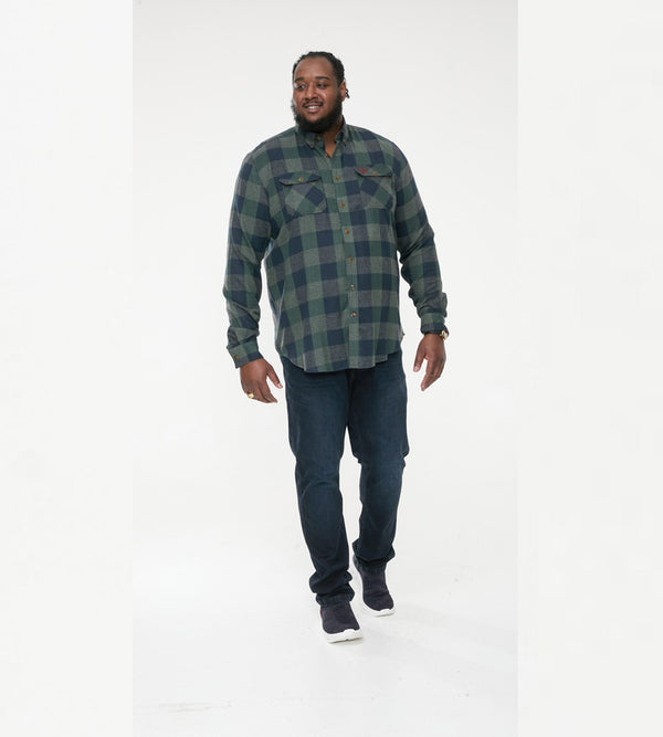 Cabano D555 Garfield Check Shirt G K Dark Green