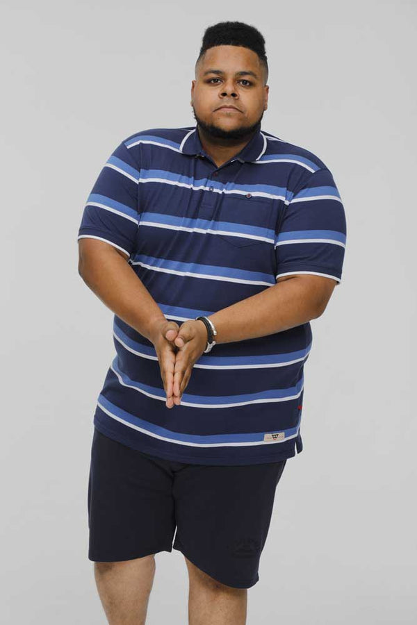 Cabano D555 Hobson Striped Pique Polo K Navy