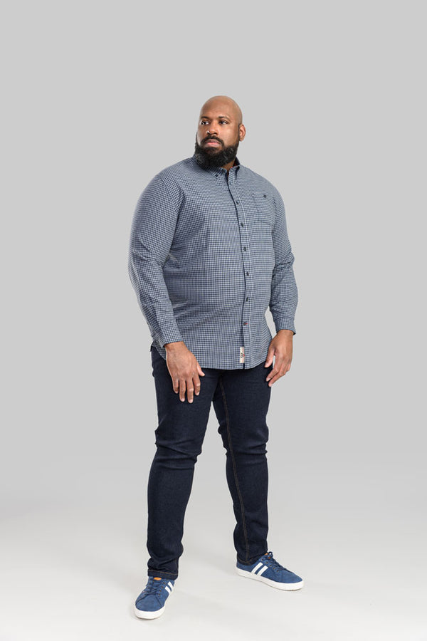 Cabano D555 Padstow Gingham Check Shirt K Blue